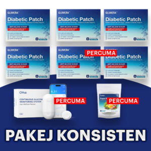 PAKEJ KONSISTEN ( 4 KOTAK + FREE 2 KOTAK + 1 GLUVERA TEA + 1 GLUCOMETER )